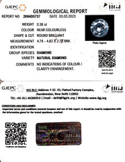 0.38/Cents Natural Diamond With Govt. Lab Certificate (85000)